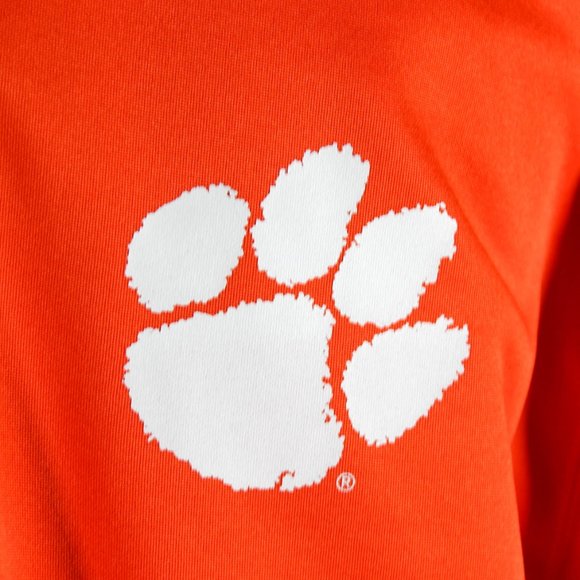 Men's Orange Clemson Tigers Football Logo Quarter-Zip Pullover Jacket - Picture 4 of 8